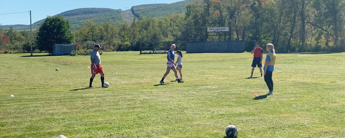 Soccer practice fun at the weekend