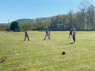 Soccer practice fun at the weekend